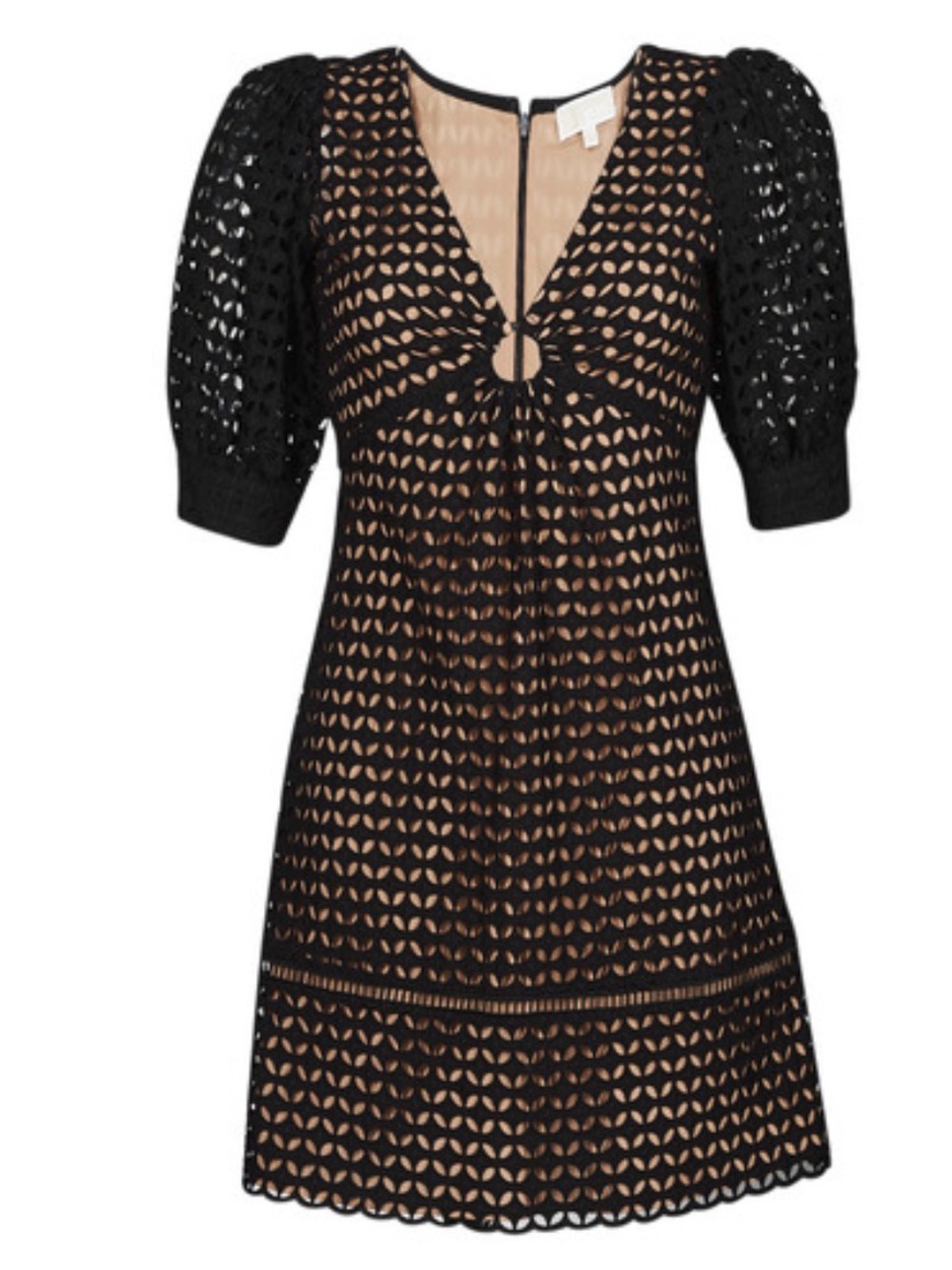 Michael Kors Geo Eyelet Mini Black Dress size 6